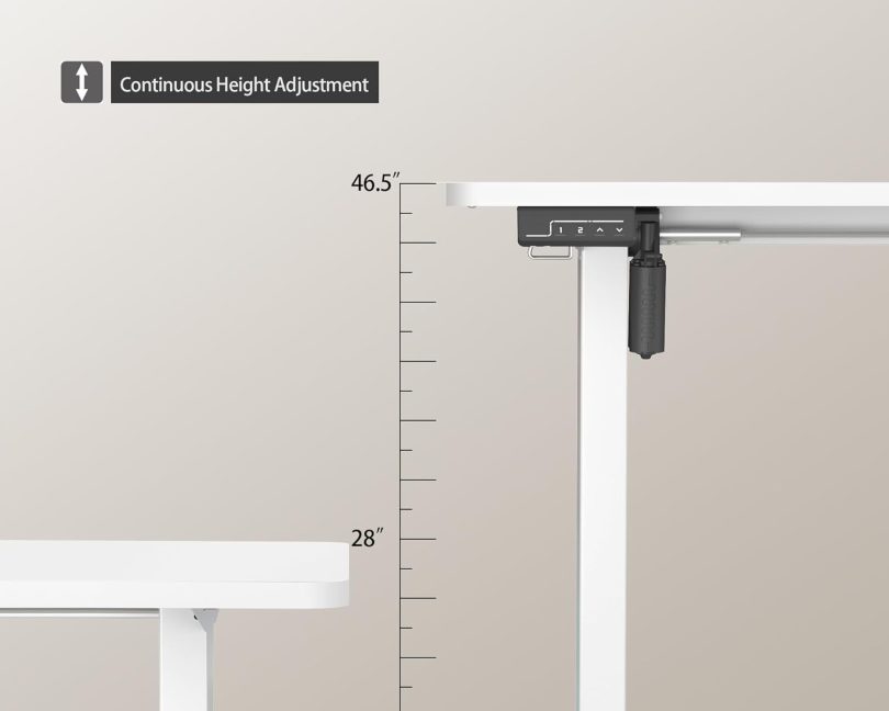 Electric Standing Desk Adjustable Height, 40x24 Inches Sit Stand up Desktop for Home Office, Ergonomic Rising Computer Table with Memory Preset, White - Image 5
