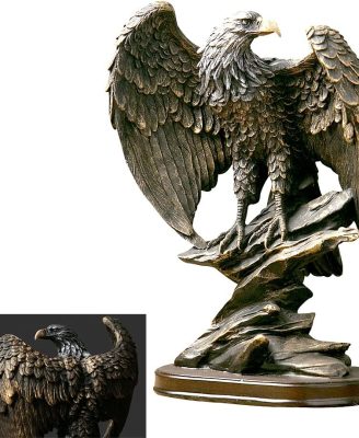 fazhongfa Eagle Statue Decor Bronzed Resin Sculpture Collectible Decorative for Home Office Living Room Desktop Display Decoration as Meaningful Gift to Men Colleague Father Boss
