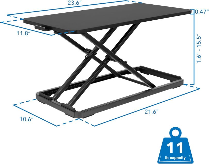 Standing Keyboard Tray, Adjustable Height Keyboard Riser for Desktop, Ergonomic Sit Stand Key board and Mouse Platform, Ergonomic Lifter for Keyboard and Laptops 23.6 x 11.8 Inch - Image 7