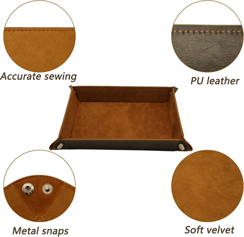 Valet Organizer - Catchall Tray for Jewelry, Wallets, Watches, Keys, Coins, Phones, Glasses - Perfect for Nightstand, Desk, Entryway - Image 2