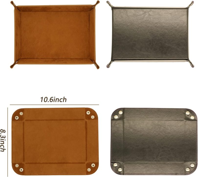 Valet Organizer - Catchall Tray for Jewelry, Wallets, Watches, Keys, Coins, Phones, Glasses - Perfect for Nightstand, Desk, Entryway - Image 3